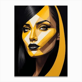 Pop Art Woman Portrait Abstract Geometric Art (16) Canvas Print