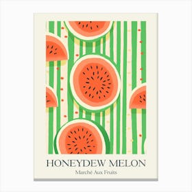 Marche Aux Fruits Honeydew Melon Fruit Summer Illustration 2 Canvas Print