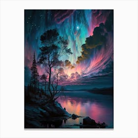 Aurora Borealis - Pink and Blue Canvas Print