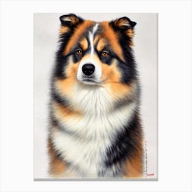 Finnish Lapphund 4 Watercolour dog Canvas Print