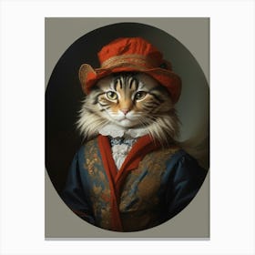 Default Portrait Of A Cat In A Round Fur Hat 0 Canvas Print
