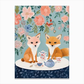 Animals Having Tea   Fox 2 Canvas Print