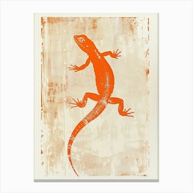 Orange Chuckwalla Lizard Block Print 2 Canvas Print