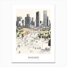 Millenium Park, Chicago B&W Poster Canvas Print