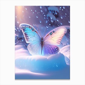 Butterfly In Snow Holographic 1 Canvas Print