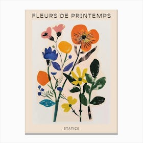 Spring Floral French Poster  Statice 2 Canvas Print