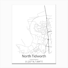 North Tidworth,United Kingdom Minimalist Map Toile