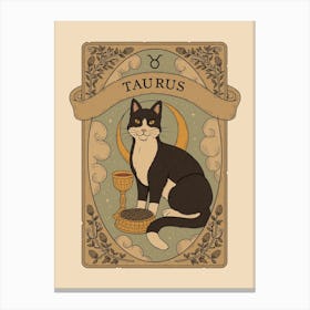 Cats Astrology Taurus Canvas Print