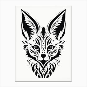 Linocut Fox Pattern 2 Canvas Print
