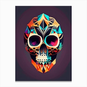 Skull With Geometric Designs 2 Mexican Canvas Print