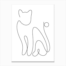 Kitty Cat Monoline Drawing Line Art 1 Leinwandbild