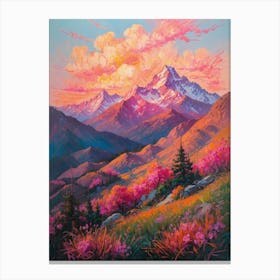 Sunset In The Mountains 2 Canvas Print