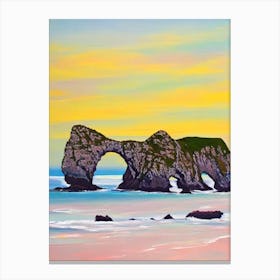 Durdle Door Beach, Dorset Bright Abstract Canvas Print