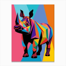 Rhinoceros Abstract Pop Art 3 Canvas Print