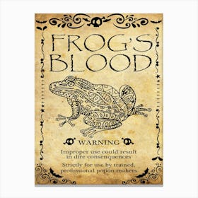 Frog Blood, Halloween Poster Canvas Print