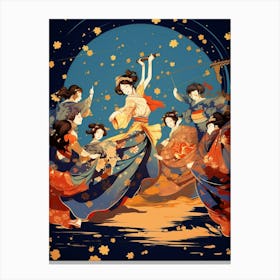 Awa Odori Dance Japanese Traditional Illustration 6 Canvas Print