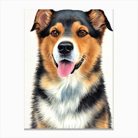 Norwegian Lundehund 4 Watercolour dog Canvas Print