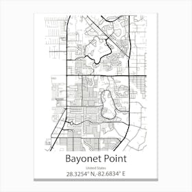 Bayonet Point,United States Minimalist Map 1 Canvas Print