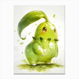 Chikorita S From Pokemon Canvas Print