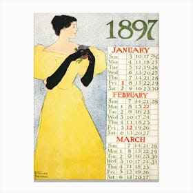 Calendar 1897 (1896), Edward Penfield Canvas Print