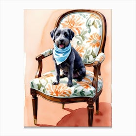 Dog In A Chair 3 Canvas Print