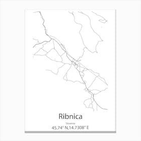 Ribnica,Slovenia Minimalist Map Leinwandbild