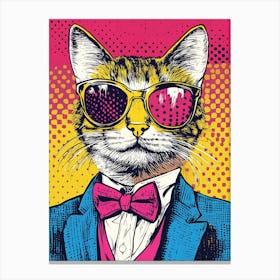 Super Cool Cat Illustration Pop 6 Canvas Print