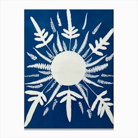 Sun-shaped Ferns And Leaves Canvas Print