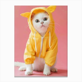 Cute Cat In Hoodie Canvas Print