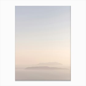 Sunset From Erice In Sicily With Silhouette Of The Egadi Islands Canvas Print