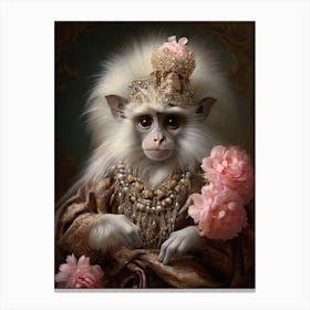 Monkey Art In Rococo Style 3 Canvas Print