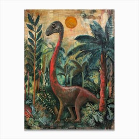 Dinosaur Impressionist Inspired Painting 4 Canvas Print