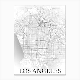 Los Angeles, California, United States, City Map, Black And White Fade Design Canvas Print