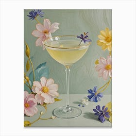 Cocktail With Flowers Canvas Print