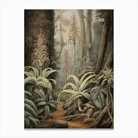 Vintage Jungle Botanical Illustration Vanilla Orchid 3 Canvas Print