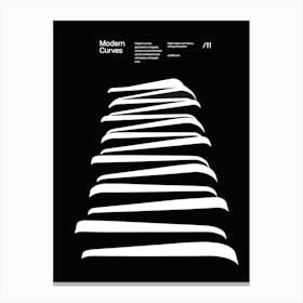 Modern Curves 11, Modern Architecture Design Poster, minimalist interior wall decor Canvas Print