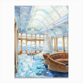 Titanic Ship Interiors Bright Pencil Drawing 2 Canvas Print