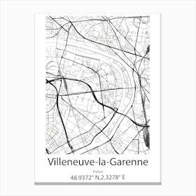 Villeneuve La Garenne,France Minimalist Map Toile