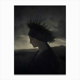 Woman In A Forest Canvas Print