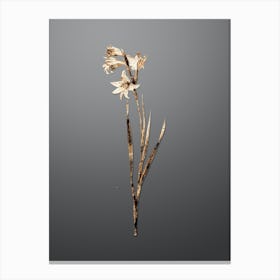 Gold Botanical Painted Lady on Soft Gray n.0879 Canvas Print