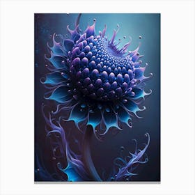 Gorgeous Abstract blue Flower Canvas Print