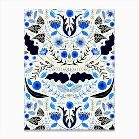 Flora Ornamental - Blue Canvas Print