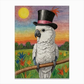 Cockatoo In Top Hat Canvas Print