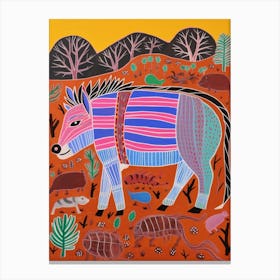 Maximalist Animal Painting Warthog Canvas Print