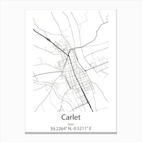 Carlet,Spain Minimalist Map Toile