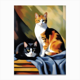 Calico Cats Modern Art Cezanne Inspired Canvas Print