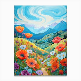 Poppies In The Valley Canvas Print