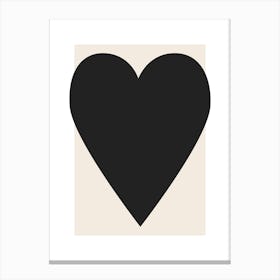 Heart Black Canvas Print