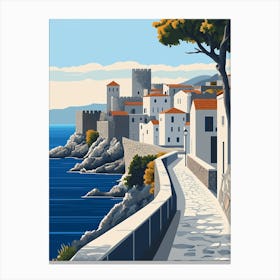 A Minimalist Poster Of Rhodes Canvas Print