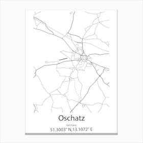 Oschatz,Germany Minimalist Map Canvas Print